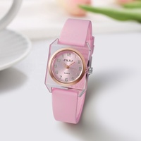 Reloj de Cuarzo Cuadrado Transparente NYY para Mujer, Correa de Silicona Suave, Color Caramelo, Reloj de Pulsera Diario para Estudiantes