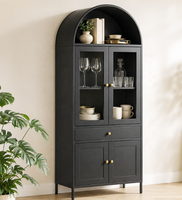 Meuble de rangement personnalisé pour salon et cuisine, étagère en acier avec porte vitrée, grande capacité