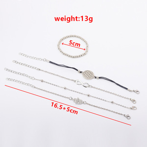Fashion <b>Charm</b> <b>Bracelets</b> Set Women's Tibetan <b>Silver</b> Chain Link Geometric Design Gift Jewelry - Product Image 4