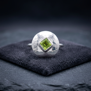 925 Sterling Silver Peridot Gemstone <b>Ring</b> Baguette Cut Silver Plated Classic Style Fashionable Wedding Party Women Unisex - Product Image 3