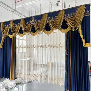 <span class=keywords><strong>Rideaux</strong></span> occultants modernes de luxe, style européen transparent, pour chambre à coucher, <span class=keywords><strong>rideaux</strong></span> jacquard rouge <span class=keywords><strong>double</strong></span> couche pour le salon - Product Image 3