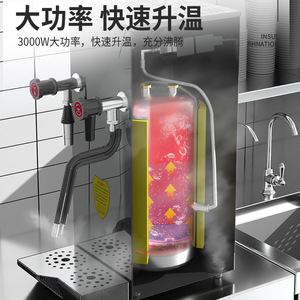 Chauffe-eau vapeur commercial en acier inoxydable haute puissance, mousseur à lait continu 15 minutes pour café et salon de thé - Product Image 3
