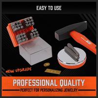 GTYPRO 37PCS Number and Letter Stamp Set 1/4 (6mm) (A-Z & 0-9 + Stars) Punch Imprinting Metal Stamping Kit Plastic Wood Leather
