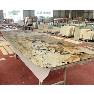 Mesa de comedor de mármol blanco <span class=keywords><strong>Patagonia</strong></span> de lujo, estilo nórdico moderno rectangular con losas de cuarcita para el hogar o el <span class=keywords><strong>restaurante</strong></span> - Product Image 4