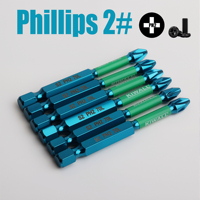 Embout de tournevis IMPACT KiWALL 70 mm de couleur bleue, Phillips 2 # Matériau en acier S2 de qualité industrielle