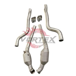 ท่อแคทดาวน์ไพพ์ Vortex 304 High Flow สำหรับ Mercedes-Benz E63 W212 CLS63 C218 5.5T ปี 2013–2017 พร้อมแผ่นกันความร้อน ไม่แสดงไฟเตือน Check Engine - Product Image 3