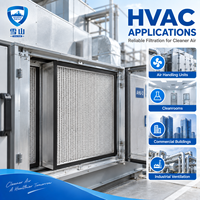 Filter HEPA Lipat Dalam H13 H14 Pemisah Efisiensi Tinggi untuk HVAC Ruang Bersih