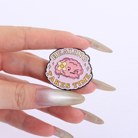 Pin Enamel Kutipan Inspiratif Kesehatan Mental Klub Penyembuhan Mental Penyembuhan Membutuhkan Waktu Lucu Penutup Luka Otak Perhiasan Hadiah
