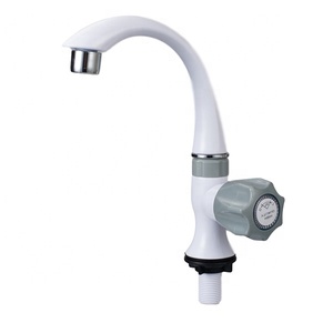 New design plastic lavatory kitchen bathroom sink basin pillar faucet cock for cold water fall sprayer