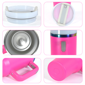 Vaso Metálico con Recubrimiento Holográfico de 40 oz, Vaso de Acero Inoxidable Aislado, Taza de Viaje con Borde Arcoíris para Grabado Láser - Product Image 4