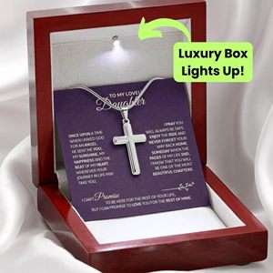 Per la <span class=keywords><strong>mia</strong></span> adorabile <span class=keywords><strong>figlia</strong></span>, collana con croce in acciaio inossidabile 304 con scatola regalo a LED, regalo di <span class=keywords><strong>compleanno</strong></span> per la fede religiosa, regalo di confirmazione per le donne - Product Image 6