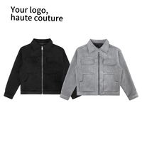 Blousons de travail en cuir coupe-vent multi-poches robustes et décontractés pour l'hiver, avec fermetures éclair, vente en gros sur mesure