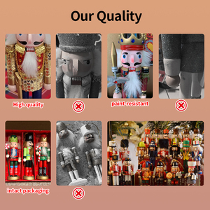 Schiaccianoci in Legno con Mattarello, Figura Natalizia - 38 cm - Bianco e <span class=keywords><strong>Rosso</strong></span>, Regalo per Chef e Decorazione Domestica - Product Image 4