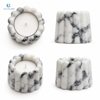 Ensemble de porte-bougies en pierre de marbre Luca |   Marbre naturel pour restaurants, salons, halls d'hôtels, tables d'événements et aménagement de fenêtres ODM OEM