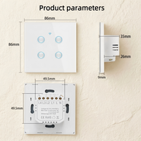 Interrupteur tactile intelligent UBARO à design concave, connecté en Wi-Fi, compatible avec Tuya Smart Life, Alexa et Google Home