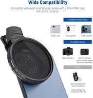 Kit de filtres à clipser NEEWER 67 mm pour téléphone et appareil photo, CPL ND32 et filtre étoile, 4 filtres couleur avec anneau adaptateur, clip pour objectif de téléphone