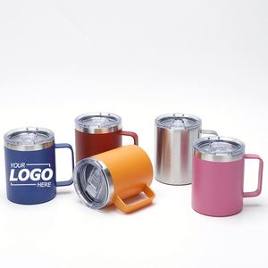 Custom 14 Oz Vacuum Insulated Coffee <b>Mug</b> Double Wall Stainless Steel Camping <b>Travel</b> Tumbler with Lid Outdoor Coffee <b>Thermos</b> - Product Image 1