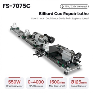 FS-7075C Máquina de torno profesional de alta precisión con doble riel y doble mandril para reparación de tacos de <span class=keywords><strong>billar</strong></span> - Product Image 1