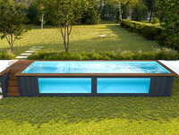Piscine hors sol Addotron pour toute la famille, avec structure en PVC robuste, pour une utilisation toute l'année en extérieur, de 20 à 40 pieds