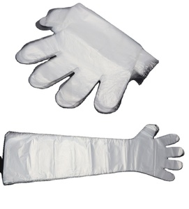 Bền <span class=keywords><strong>PE</strong></span> dùng một lần găng tay Gia Đình Dày đàn hồi cánh tay dài không thấm nước dầu-proof mịn Nhà Bếp Làm sạch dịch vụ thực phẩm nhựa - Product Image 5