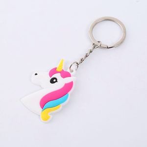 Porte-clés jouets licorne souples et colorés en résine PVC silicone, breloques flexibles de dessin animé tendance 2020 - Product Image 3