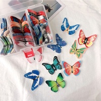 Décorations de gâteaux comestibles en papier wafer pour mariage, papillons, fleurs, flocons de neige – multicolores pour Thanksgiving et fêtes de Noël