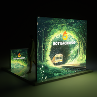 Support d'affichage modulaire portable à cadre en aluminium à montage rapide, avec toile LED SEG et boîte à lumière rétroéclairée pop-up, pour salons professionnels et événements