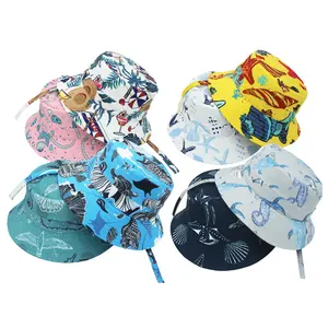 UPF50 + 어린이 아기 어린이 버킷 자외선 차단 모자 썬햇 피셔 모자