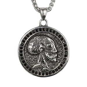 yunnique Men's Stainless Steel Sword Pendant Necklace With Engraved Circular Pattern Punk Style Fashion Jewelry - Product Image 2
