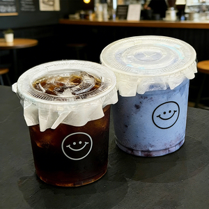 Fabrika Özel Logolu Tek Kullanımlık Plastik PET Bardak Kapakları 98mm 14oz Kapasiteli Tek Duvarlı Kahve Bubble Tea Meyve Suyu Soda Soğuk İçecekler - Product Image 3