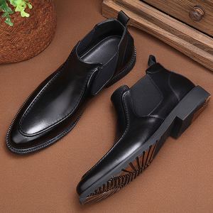 Fashionable Trendy Retro Comfortable Ankle Length Short Boots Made Genuine Leather Soft Rubber Soles <b>Flat</b> Lightweight Mens Ankle - Product Image 5
