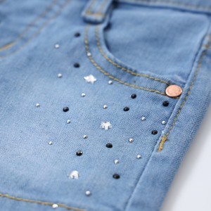 Pantalones Cortos Oxford de Verano para Niñas, Estilo Moderno Vintage, con Bolsillos Traseros con Cuentas, Tallas Grandes, Transpirables, de Secado Rápido, Estilo Moto - Product Image 5