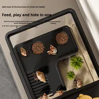 Réservoir d'élevage pour hermit crabs, en plastique, éco-responsable, avec couvercle, boîte pour reptiles, plateforme d'escalade, drainage inférieur, réservoir pour tortues