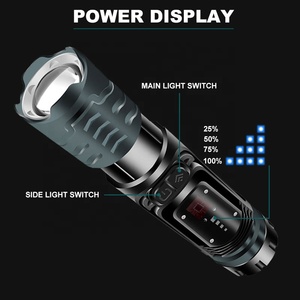 P99 đa chức năng zoom chiến thuật đèn pin 10 * COB <span class=keywords><strong>LED</strong></span> 2000LM nam châm an toàn có thể sạc lại Torch ánh sáng Hummer an toàn - Product Image 5