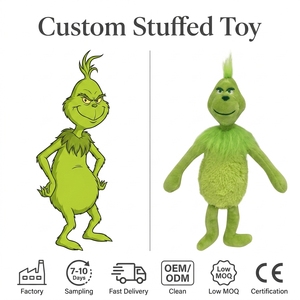 Peluche del <span class=keywords><strong>Grinch</strong></span> Verde OEM ODM, Juguete de Peluche Personalizado, Regalo Navideño, Certificado CE, Muñeco de Personaje de Película - Product Image 1