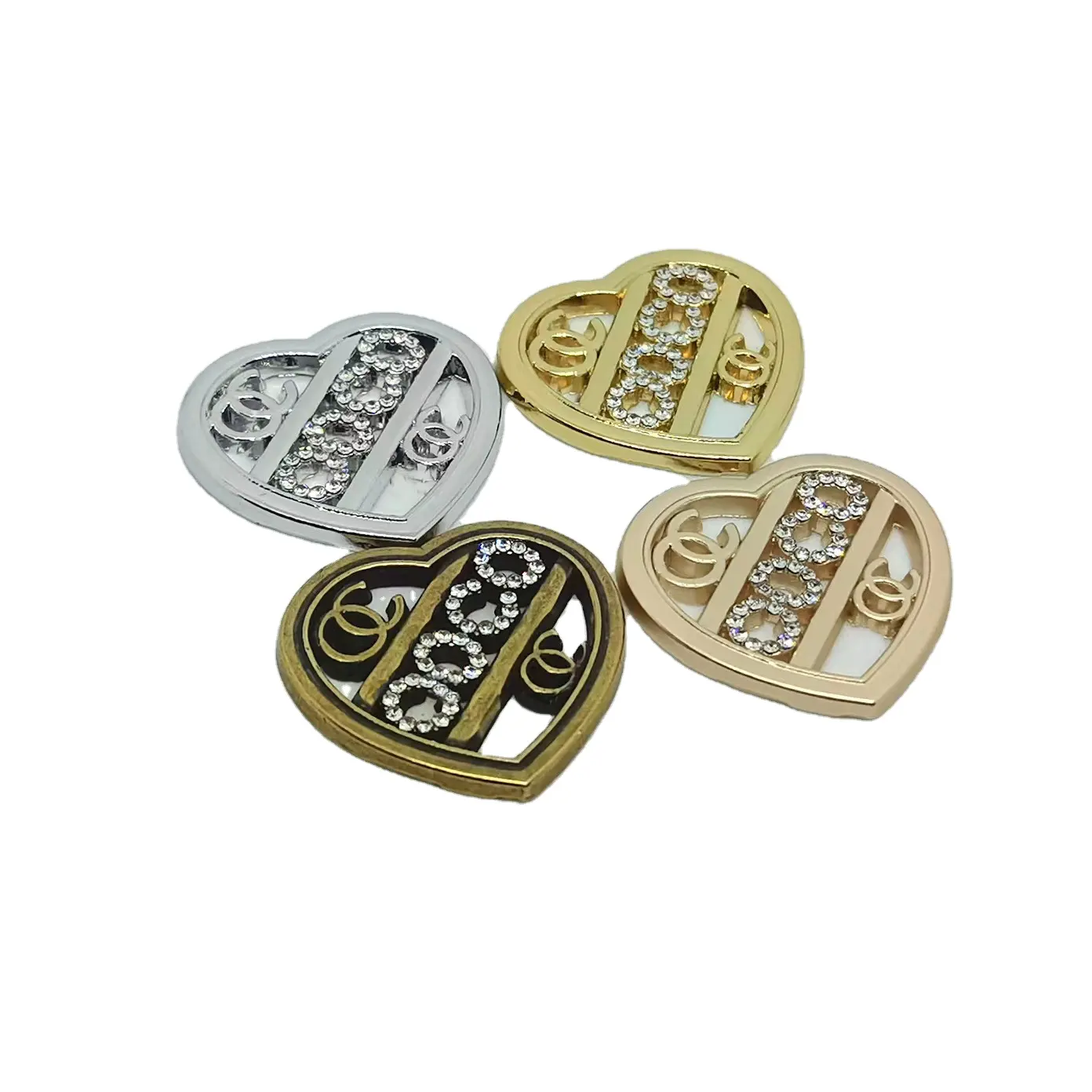 CC brand design metal inlaid diamond heart-shaped alloy love hair accessories, hair clips, headbands, phone case pendant 25 * 24