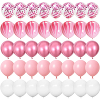 40pcs 12inch Ballons en latex confettis or rose Décorations de fête d'anniversaire Enfants Adultes Garçon Fille Baby Shower Fournitures de mariage