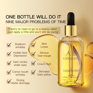 Serum Wajah Anti-Kerut Herbal <span class=keywords><strong>Ginseng</strong></span> <span class=keywords><strong>Gold</strong></span> Polypeptide Mewah untuk Menghilangkan Kerutan dalam Bentuk Cair - Product Image 2