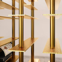 Porte-bouteilles à vin rotatif en acier inoxydable de luxe moderne, meubles de maison, salon, étagère de bar à vin
