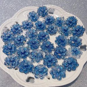 Lucciola ghiaccio sospeso attraverso doppio fiore ibisco 2.3cm gioielli fai da te fatti a mano-fiore in resina luminosa - Product Image 3