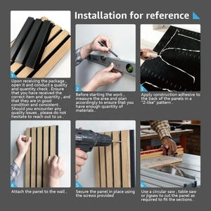 Panel Acústico <span class=keywords><strong>de</strong></span> Madera Negro <span class=keywords><strong>de</strong></span> 2400 mm y 60 cm <span class=keywords><strong>de</strong></span> Estilo Europeo con <span class=keywords><strong>Elementos</strong></span> <span class=keywords><strong>de</strong></span> Madera para Hoteles, Solución <span class=keywords><strong>de</strong></span> Diseño Gráfico para Paneles Acústicos - Product Image 5