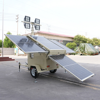 Tour d'éclairage solaire mobile 200w*4 LED pour chantier de construction, éclairage d'urgence extérieur et travail de nuit
