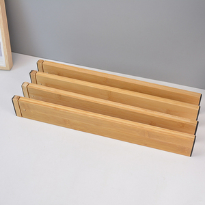 Ensemble de séparateurs de tiroirs en bambou <span class=keywords><strong>DIY</strong></span> pour salle de bain, tiroirs de <span class=keywords><strong>bureau</strong></span> et organisation de l'espace - Product Image 5