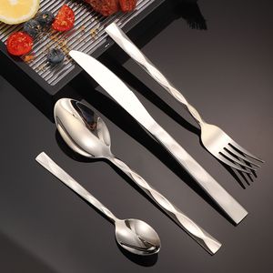 Juego de cubiertos de acero inoxidable, cuchillo, tenedor, cuchara, pulido a espejo, apto para lavavajillas, para uso doméstico y hotelero - Product Image 1