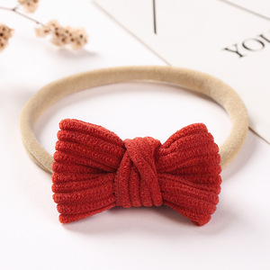 Conjunto de diademas para bebé de estilo mixto para otoño e invierno, diademas suaves de nailon para bebés, accesorios para el cabello con lazo de fieltro y flores tejidas para recién nacidos - Product Image 5