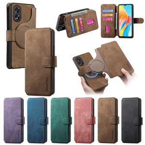 Funda de teléfono con billetera de carga inalámbrica magnética para OPPO A54 A57 A77S A78 A93 A96 Realme C21Y C15 C33 C35, Funda de cuero desmontable - Product Image 1
