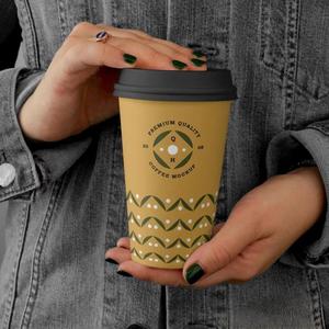 Vaso de Papel Desechable de 16 oz para Café y Bebidas Calientes, Diseño de Pared Simple para Bebidas Calientes - Product Image 1
