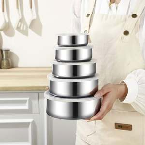 Juego de 5 Recipientes de Acero Inoxidable para Almacenamiento de Alimentos, Aptos para Microondas, Ideales para Picnic y Cocina - Product Image 3