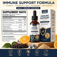 Compléments Alimentaires en Gros OEM Vitamine C Zinc Sureau 60ml Gouttes Liquides Orales pour Renforcer l'Immunité Absorption Rapide