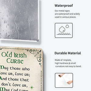 Juego de Letreros Metálicos con Bendición Irlandesa Antigua y Maldición Irlandesa Tradicional, Impresión Plana 2D - Product Image 4